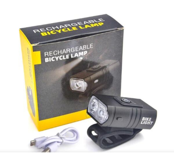 Far pentru bicicletă cu dublu far LED,Lanternă reîncărcabilă prin USB,Far rezistentă la apă 1200mah 350lm