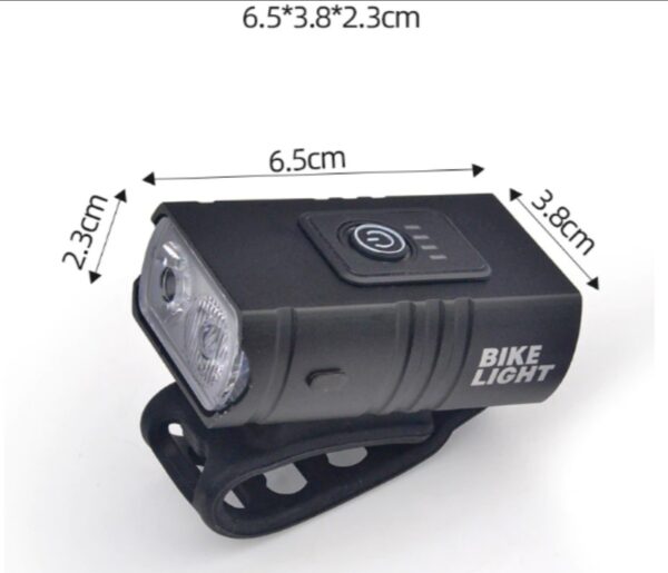 Far pentru bicicletă cu dublu far LED,Lanternă reîncărcabilă prin USB,Far rezistentă la apă 1200mah 350lm - imagine 3