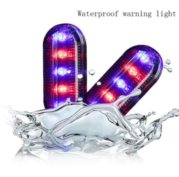 Lumina de avertizare cu Led-uri pentru bicicleta ,rezistenta la apa ,5 Led-uri ,culoare rosu-albastru ,baterie AAA - imagine 2
