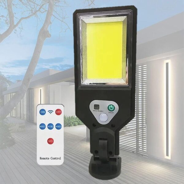 Lampa solara de exterior cu senzor de miscare, 3 moduri iluminare , 117 LED SMD, rezistenta la apa, sistem prindere inclus