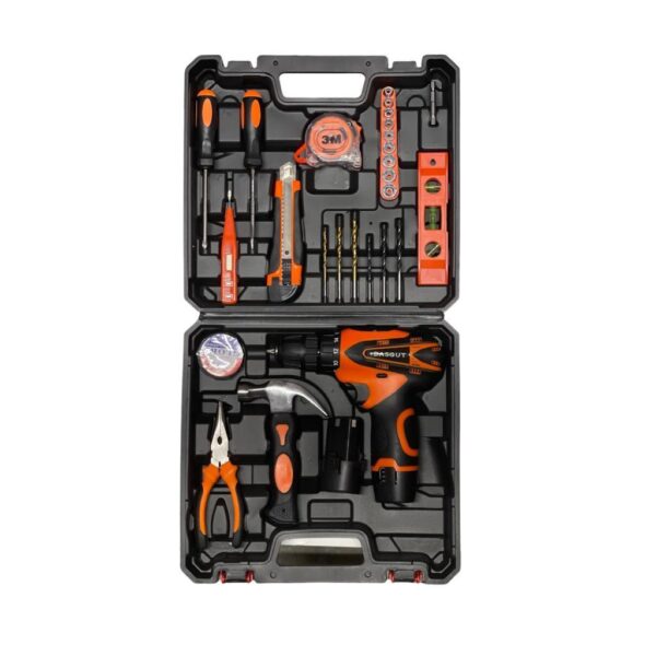 Mașină de găurit fără fir în carcasă de plastic cu set de unelte de casa - imagine 2