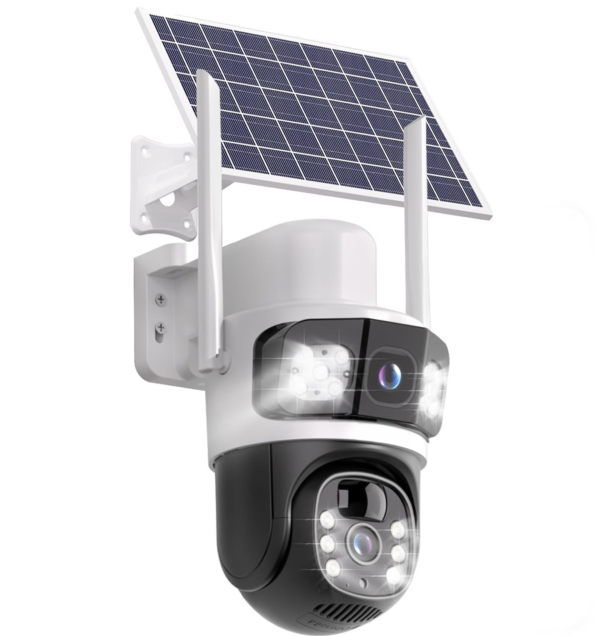 Cameră de Supraveghere Wireless Bullet-Dome Solară V380 Pro, Full HD, 10X Zoom, Viziune Nocturnă Color, 355° Pan, 95° Tilt (model ZY-A09-4G)