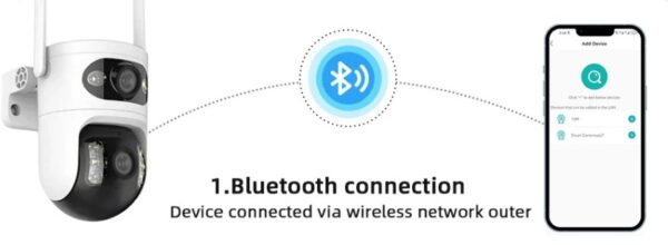 Cameră IP Wifi NOUĂ 8MP 4K, lentilă dublă, ecran dublu, cameră wireless pentru exterior, CCTV, supraveghere video, securitate, AI, urmărire automată - imagine 3