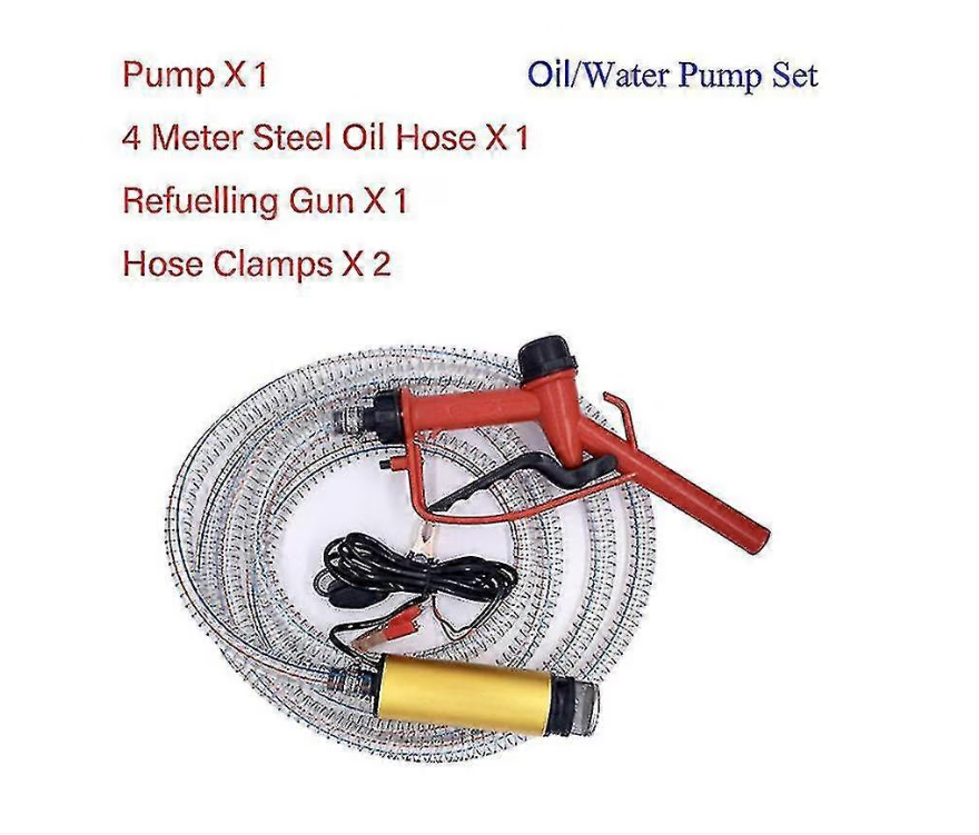 Pompa submersibila electrica 12V 24V, 51mm, set pistol de alimentare, inox, pentru apa si motorina, 3 metri furtun - imagine 2