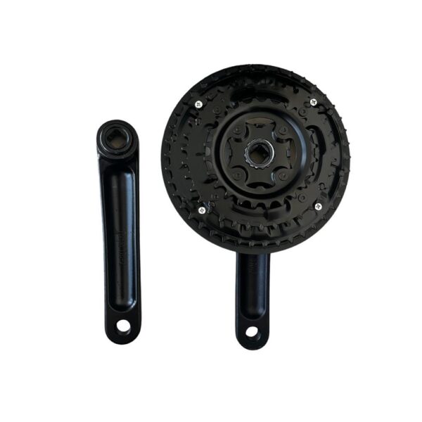 Foaie angrenaj bicicleta 3 foi ax patrat ,numar dinti -24,34,42, plastic negru - imagine 2