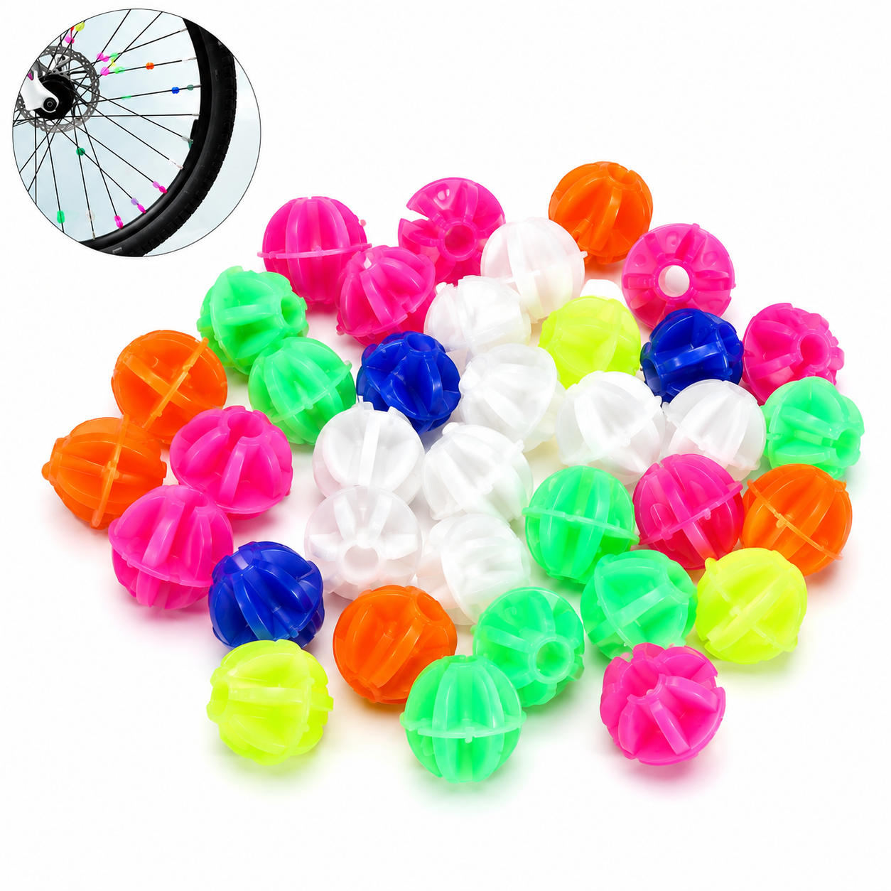 Set 36 Ornamente Spite Reflectorizante, Multicolor