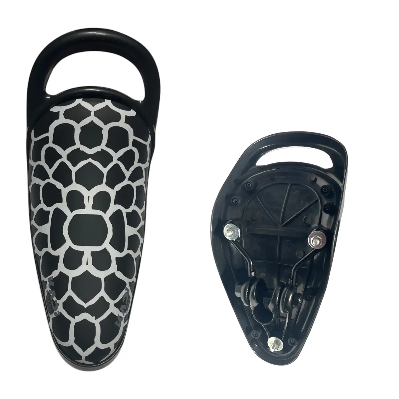 Șa Bicicletă pentru Copii cu Mâner de Susținere, Ergonomică, Universală, Negru cu Model Alb - imagine 2
