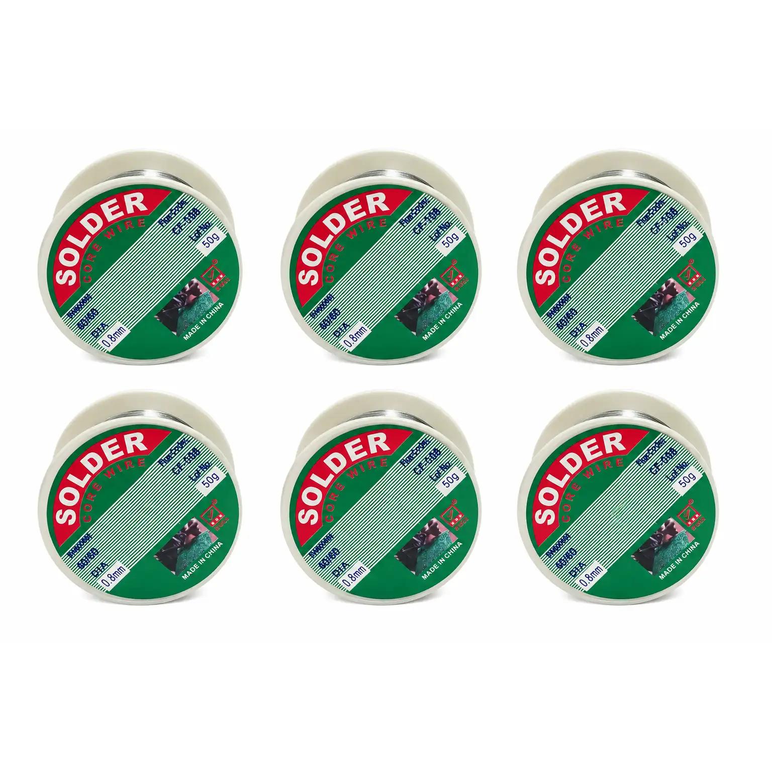sarma de lipit, cositor cu flux, solder wire 0.8 mm, fludor 50 g, lipire electronica, reparatii PCB, accesorii statie de lipit, cositor pentru electronice.