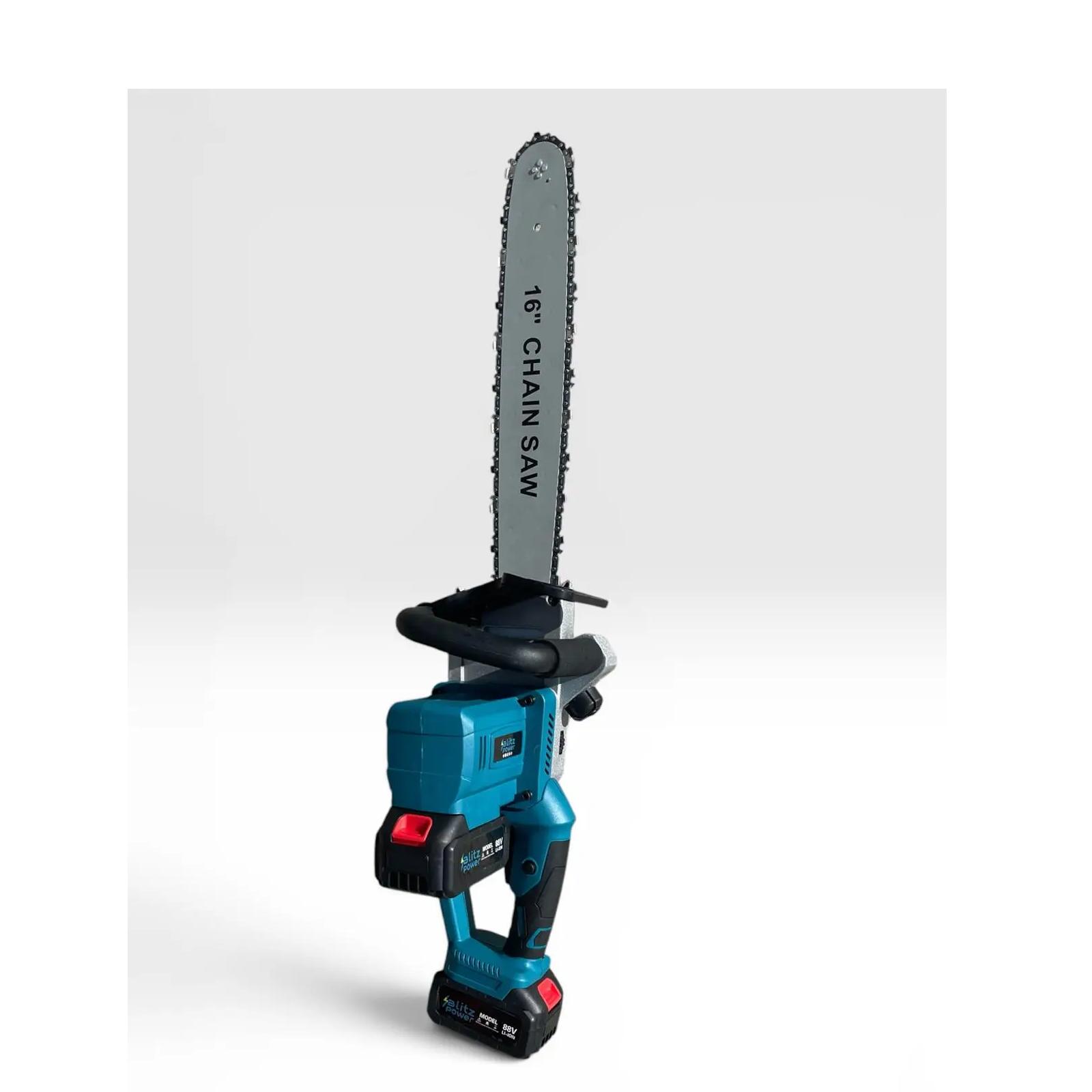 Drujbă electrică fără fir cu ungere automata Blitz Power, lamă 16 inch, 2 acumulatori Li-Ion, sistem automat de ungere, pentru tăiere lemn și crengi - imagine 2