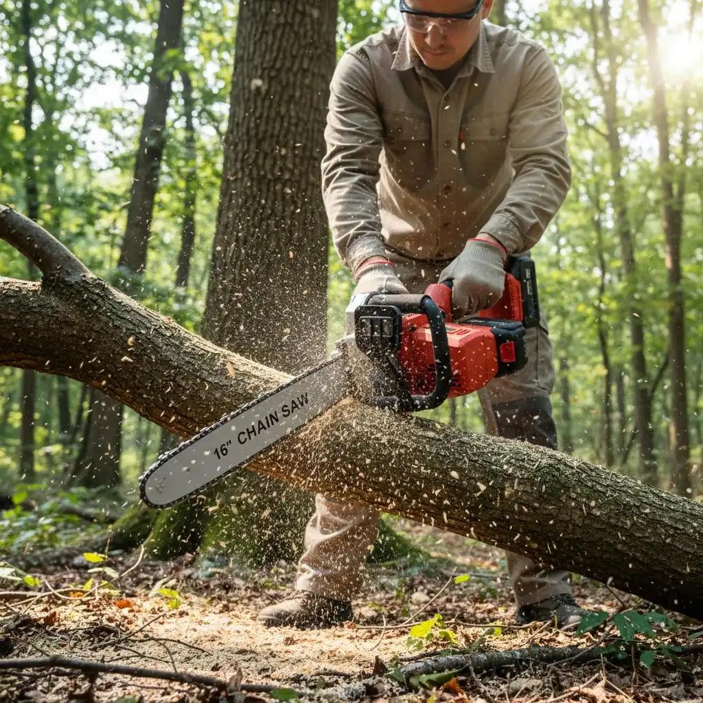 Drujbă electrică fără fir Blitz Power, lamă 16 inch (40 cm), 2 acumulatori Li-Ion 88V, ungere automată a lanțului, motor brushless, pentru lemn și crengi - imagine 9