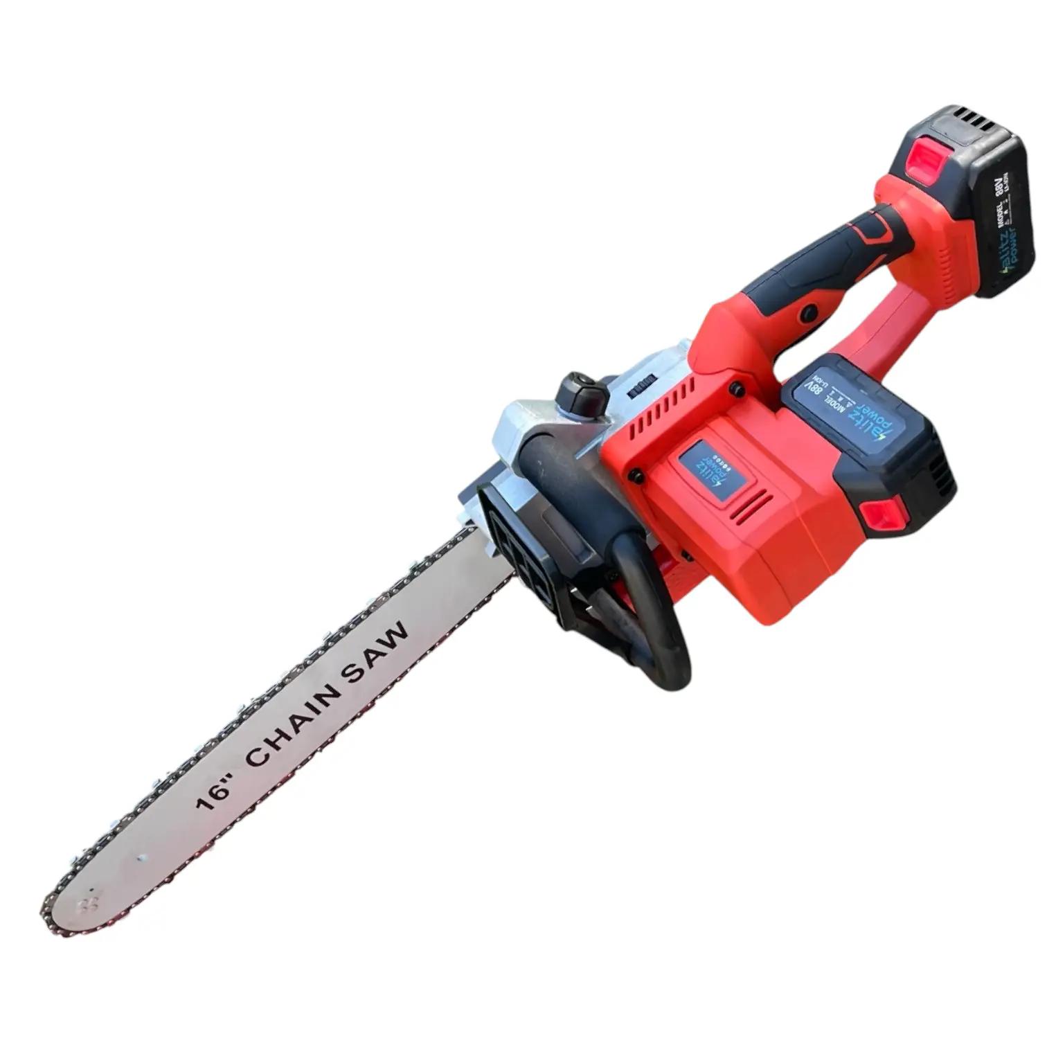 Drujbă electrică fără fir Blitz Power, lamă 16 inch (40 cm), 2 acumulatori Li-Ion 88V, ungere automată a lanțului, motor brushless, pentru lemn și crengi - imagine 4