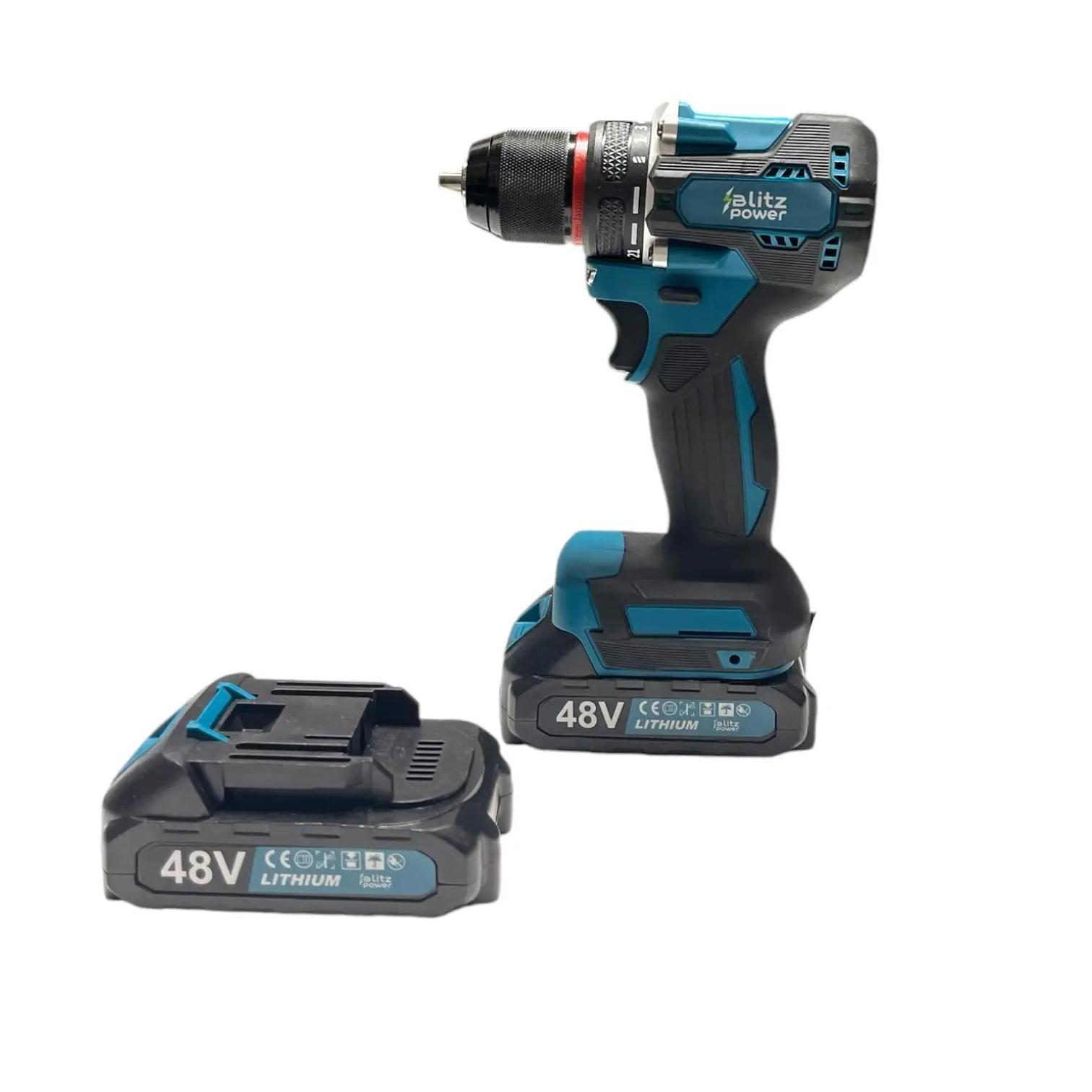 Mașină de Găurit și Înșurubat Blitz Power 128V, 2 Acumulatori Li-Ion, 25+1 Trepte Cuplu, Set 28 Accesorii, Mandrină metalica, Valiză Transport Inclusă