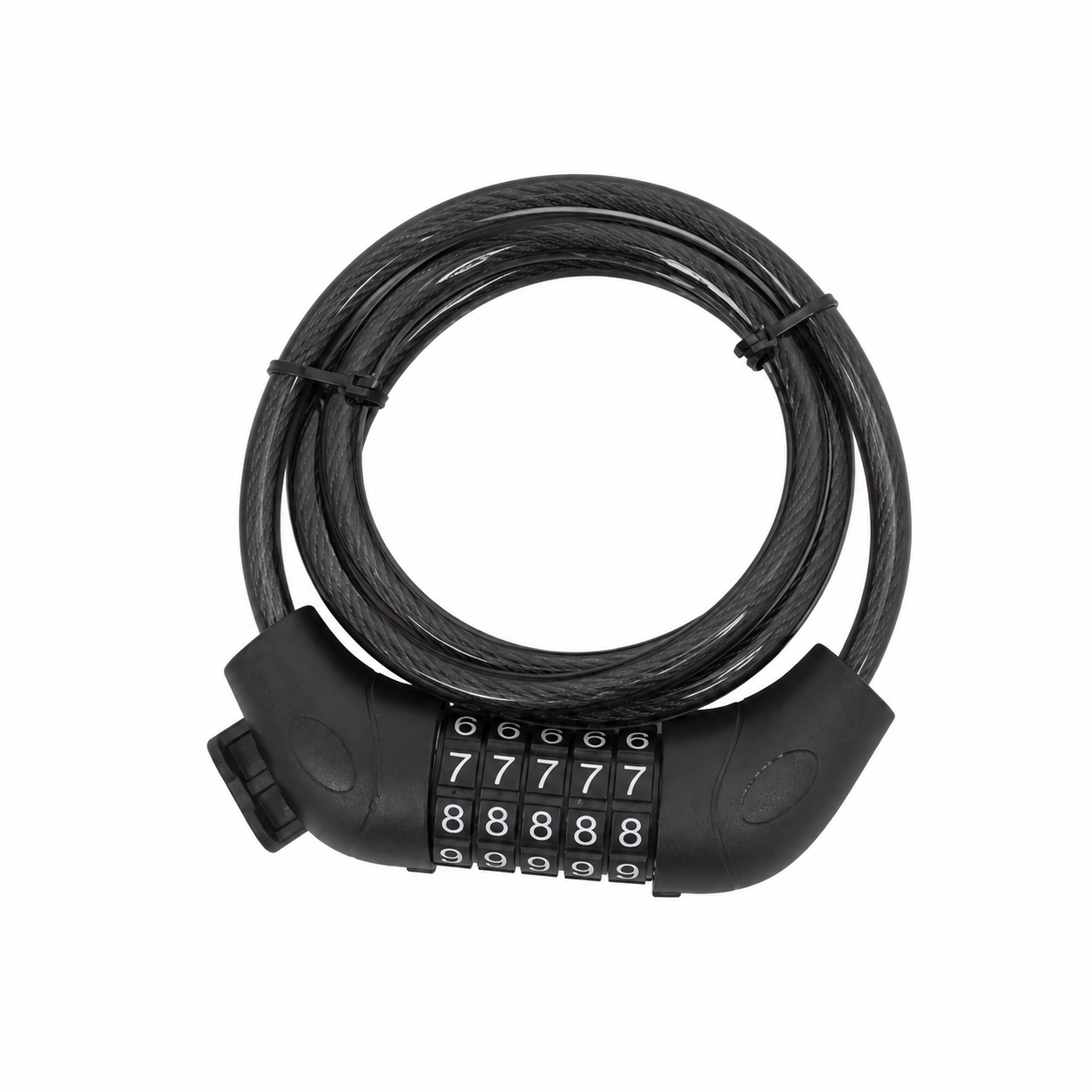 Antifurt bicicleta cu cifru, 5 cifre, 100cm ,negru