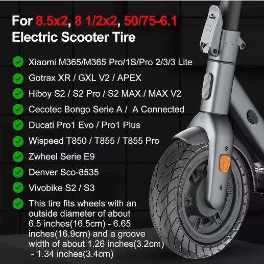 Anvelope Tubless 8.5x2 pentru scooter electric Mi M365/Pro/Pro2/Mi3/1S - imagine 6