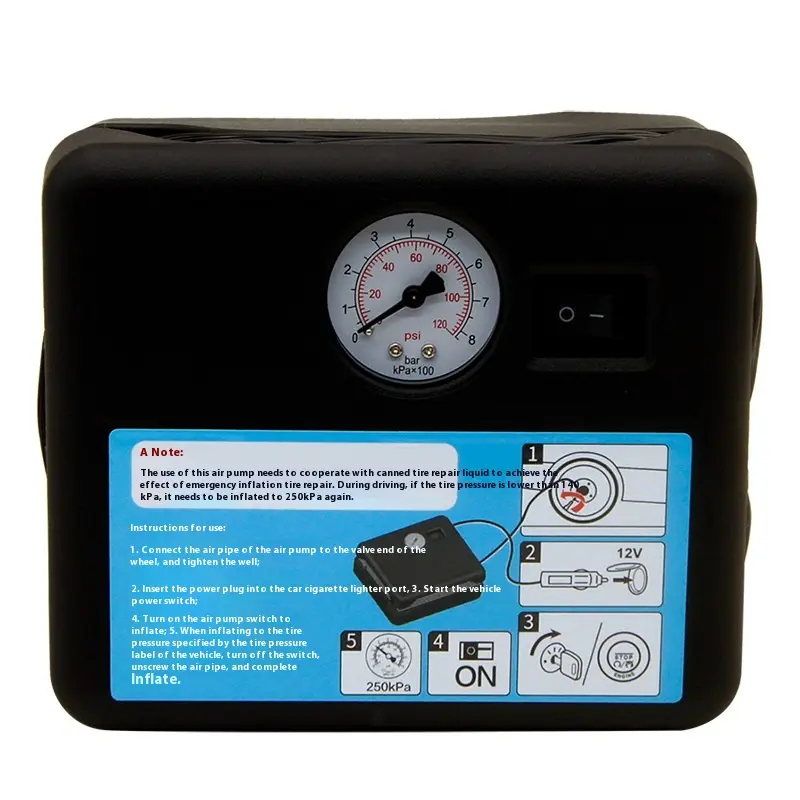 Kit reparație anvelope de urgență CMICHEL, compresor 12V cu manometru, lichid etanșare 500 ml, geantă transport inclusă, pentru autoturisme - imagine 3