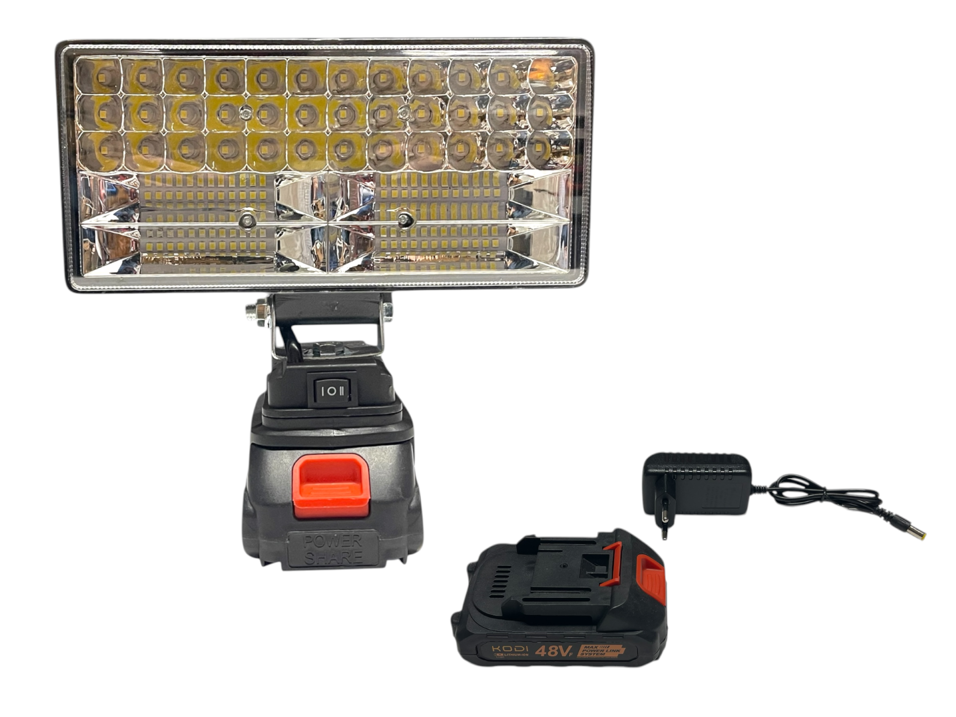 Proiector LED 48V cu 2 Acumulatori, Încărcător și 3 Moduri de Iluminare - imagine 5