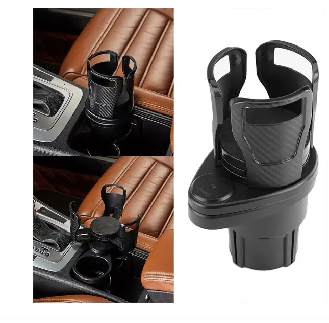 Suport auto pentru bauturi 2 in 1, negru, 66x85x186mm, cu 16 pad-uri din spuma - imagine 3