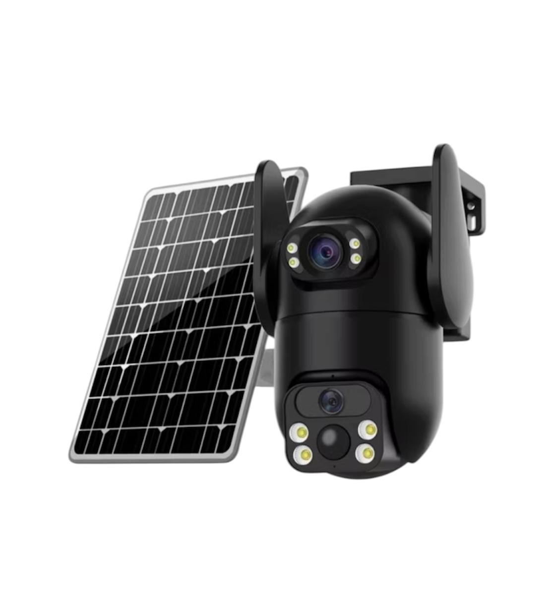 Camera de supraveghere smart cu doua obiective, panou solar si conectivitate 4G ZY-TX7-4G