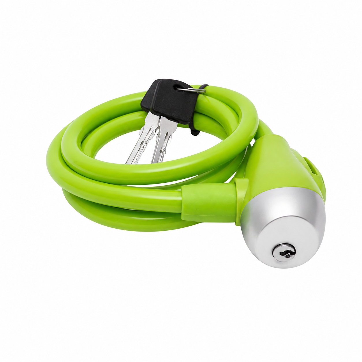 Antifurt pentru bicicletă cu cheie, culoare verde, 2 chei incluse