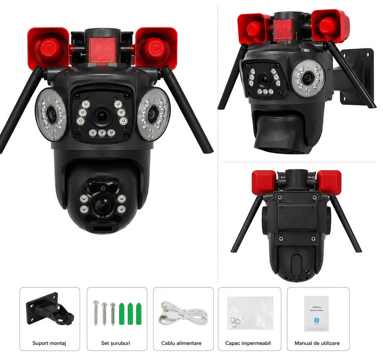 Cameră de Supraveghere PTZ 6MP cu Alarmă și Sirenă Integrată,KD-16 - imagine 3