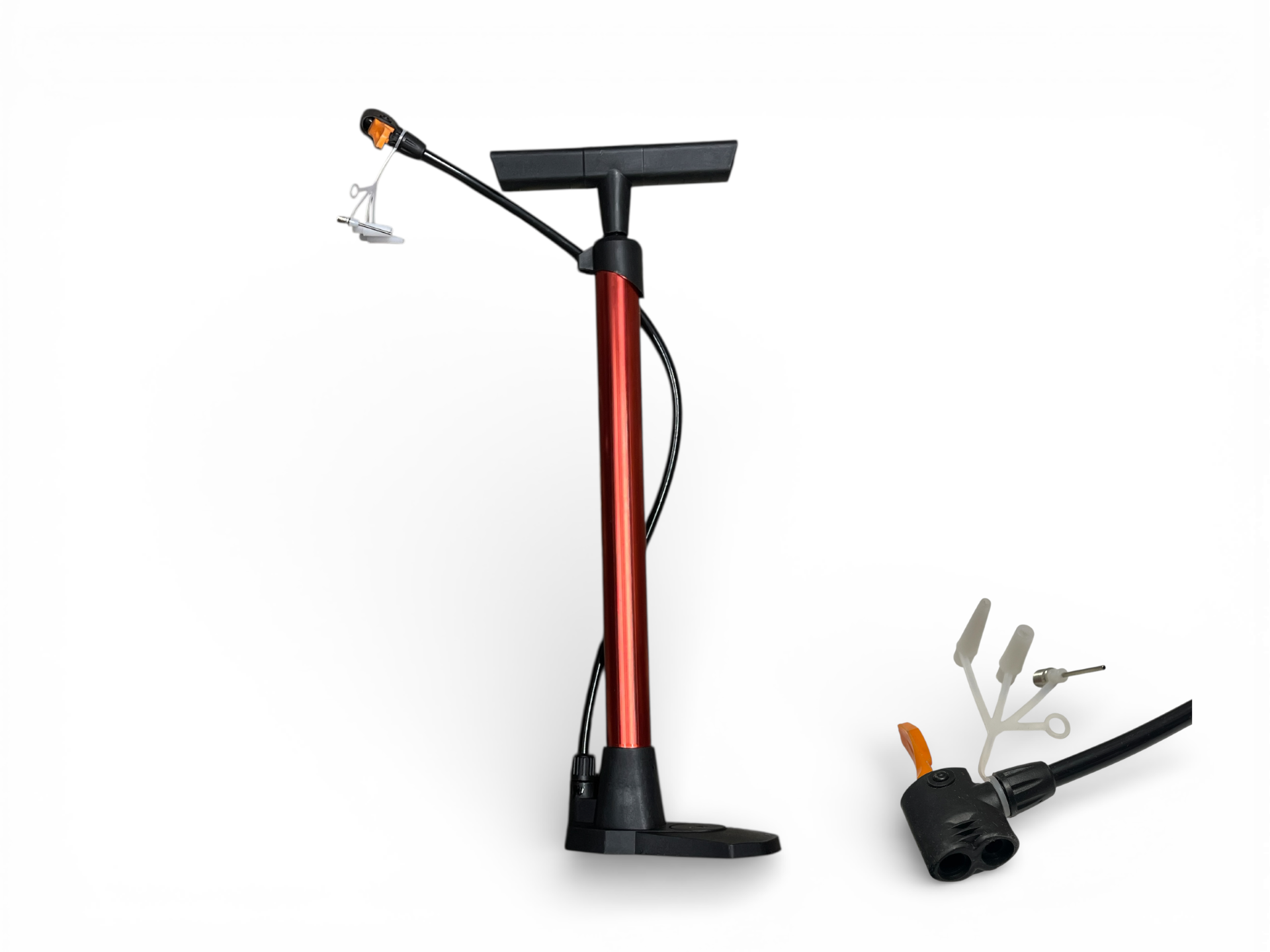 Pompa de bicicleta din aluminium , accesorii umflare mingi si articole gonfalbile ,dimensiuni 25x5x48cm, utilizare universala - imagine 2