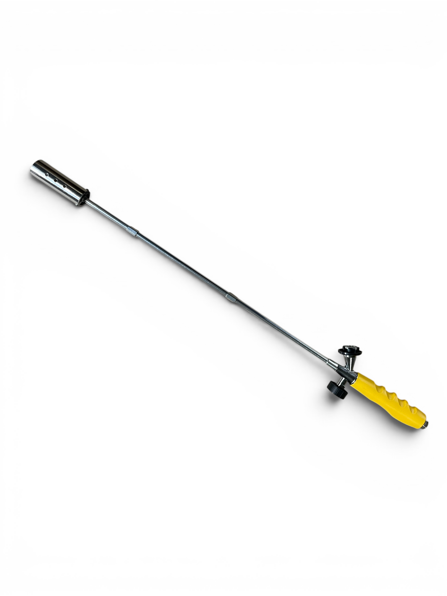 Arzător extensibil, cu mâner ergonomic, două țevi de extensie, temperatură maximă de 1850°C și sistem anti-flare.