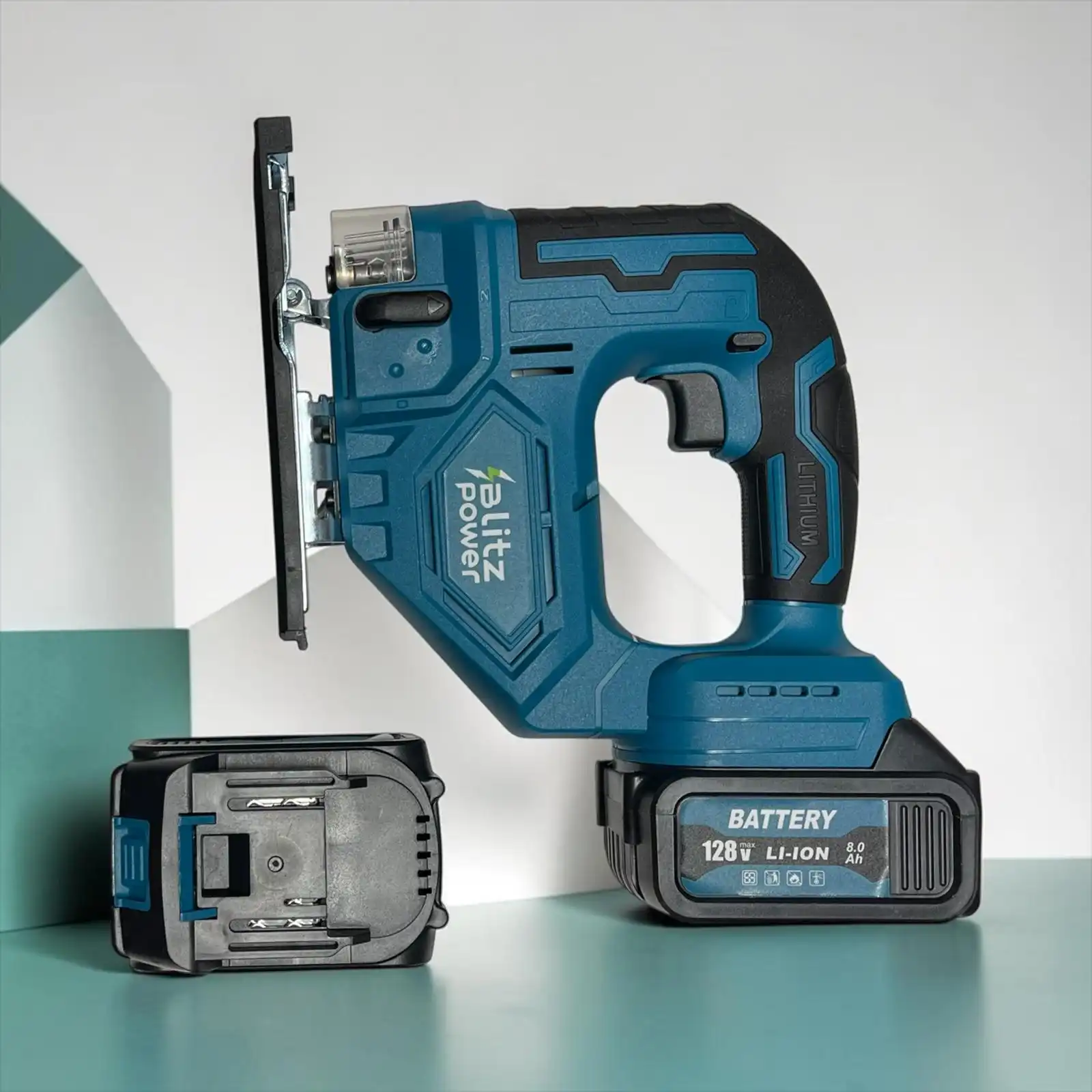Ferăstrău pendular fără fir Blitz Power, acumulator Li-Ion 128V, baterie inclusă, viteză variabilă, pentru lemn, PAL și PVC - imagine 2