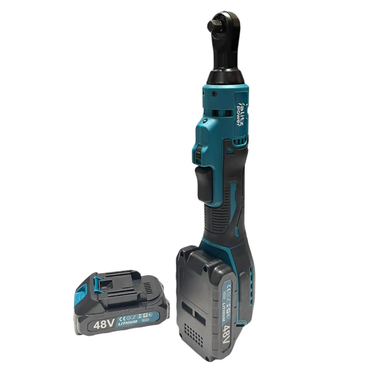 Cheie cu Clichet Electrică 48V, 2 Acumulatori Li-Ion, Set Tubulare Incluse, Reversibilă, pentru Service Auto și Lucrări de Mentenanță