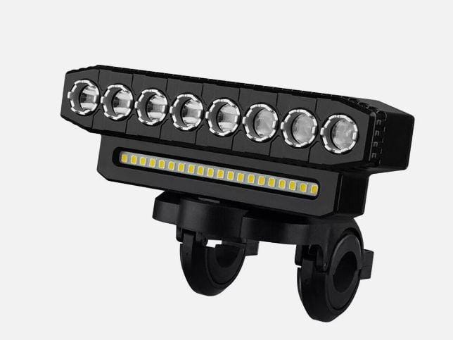 Lumină pentru bicicletă cu claxon, 6 moduri de iluminare, lanternă LED pentru bicicletă, reîncărcabilă prin USB, far de 4000 W