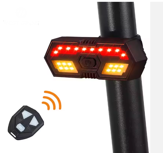 Lumini spate bicicleta cu semnalizare LED si telecomanda wireless, potrivire universala inclusiv MTB, 6 moduri de iluminare, incarcare USB, autonomie baterie max 36 ore, plastic ABS - imagine 3