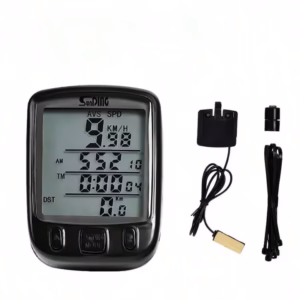 Kilometraj digital pentru bicicleta cu fir, rezistent la apa Negru