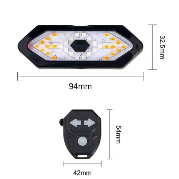 Semnalizare reincarcabila spate pentru biciclete, Plastic, Negru - imagine 2