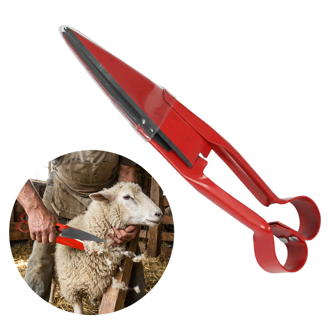 Foarfeca Tuns Oi/Capre Manuala | 26 cm | Lame Drepte Din Otel | Arc Dublu