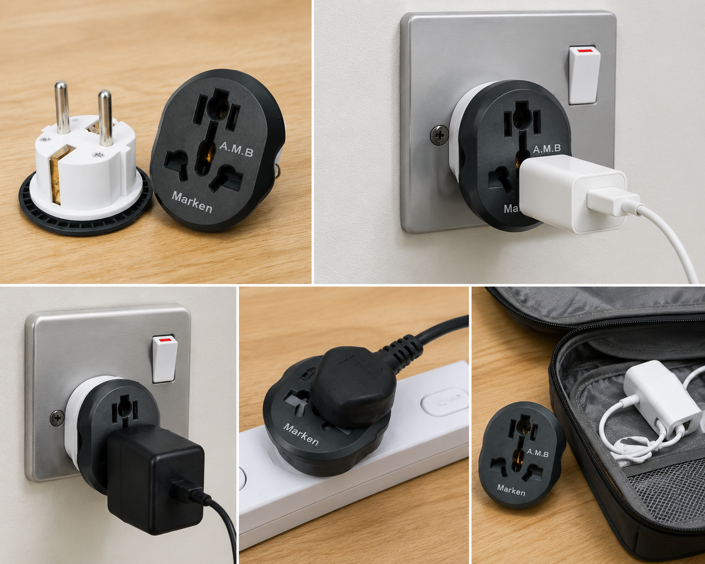 Set 10 adaptoare priză – Adaptor ștecher Anglia - imagine 2