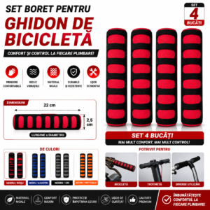 Set 4 Mansoane din Burete pentru Ghidon Bicicletă – 22 × 2,5 cm