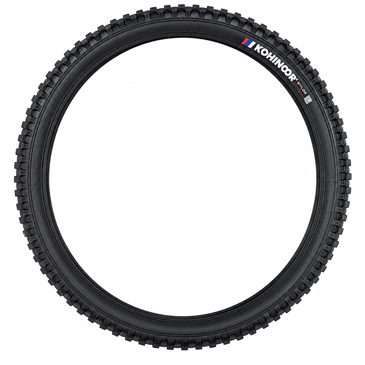 Cauciuc bicicletă Kohinoor 26 x 2.125 (57-559), Nylon, MTB, cu crampoane, Negru, Fabricat în India