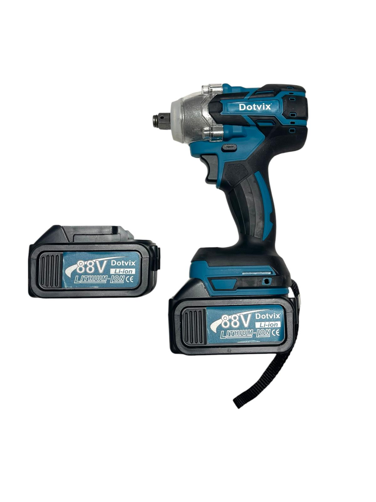 Mașină de înșurubat cu impact fără fir Dotvix, set complet cu 2 acumulatori 88v, încărcător și trusă de accesorii - imagine 2